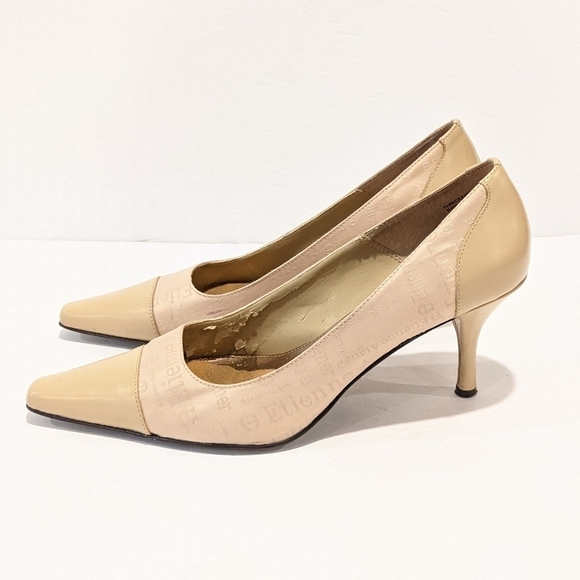 𝅺etienne Aigner cream pointy toe heels sz 7.5 - Picture 5 of 16